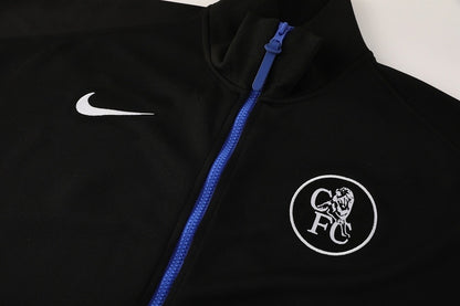 Survêtement Chelsea FC Noir & Bleu 2025-2026 – Ensemble Training Homm