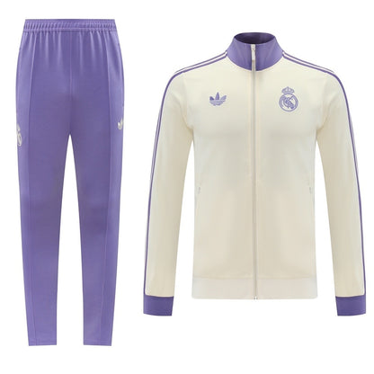 Survêtement Real Madrid Adidas 2025/2026 – Ensemble Football Homme Violet & Crème