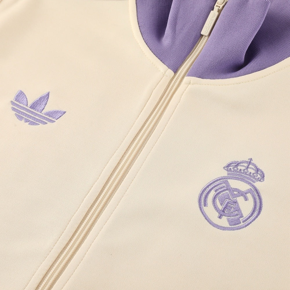 Survêtement Real Madrid Adidas 2025/2026 – Ensemble Football Homme Violet & Crème