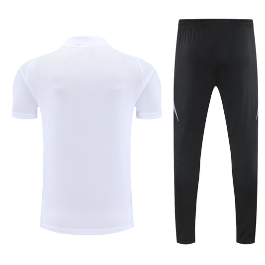 Survêtement Al Nassr Blanc Noir 2025 – Polo + Pantalon Homme Adidas