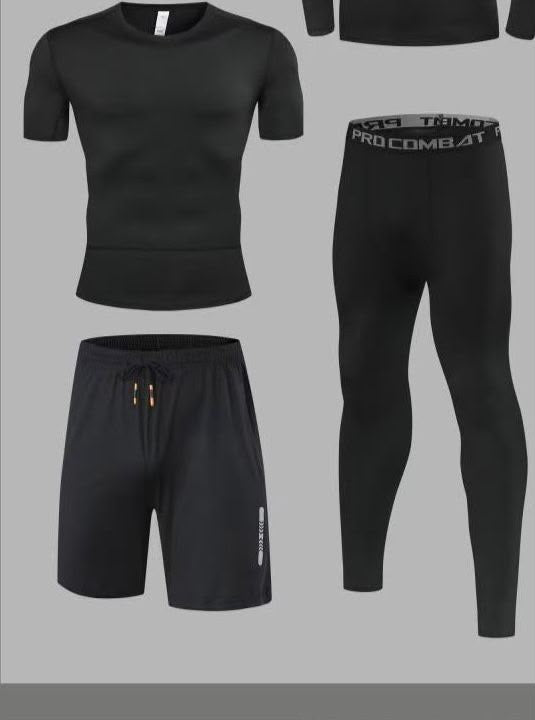 Ensemble Sport Homme 3 Pièces – T-shirt, Short & Legging