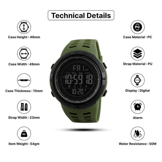 Montre Sport Digitale SKMEI Étanche – Multifonction