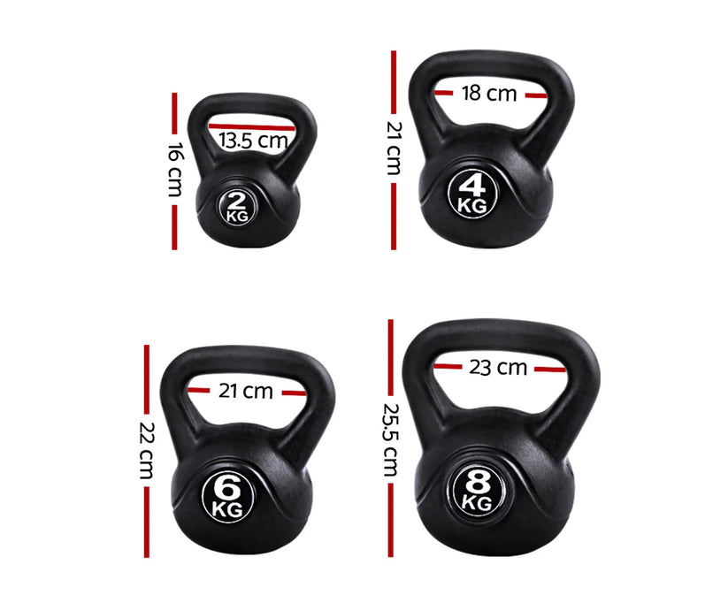 Kettlebells en PVC – Set d'haltères 2 à 20 kg pour musculation et fitness