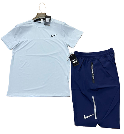 Ensemble de sport homme Under Armour - T-shirt vert + short blanc