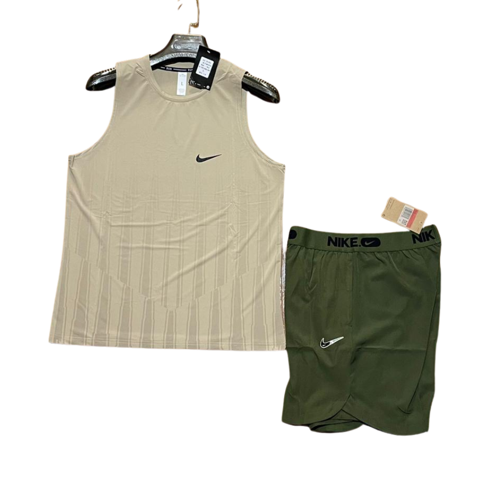 Ensemble Sport Nike Homme – Débardeur Blanc et Short Noir