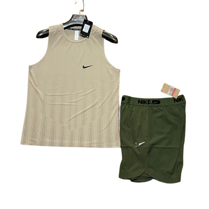 Ensemble Sport Nike Homme – Débardeur Blanc et Short Noir
