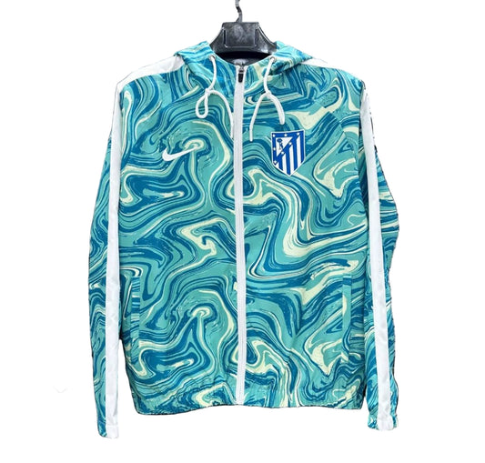 Veste Atletico Madrid bleu turquoise motif vague