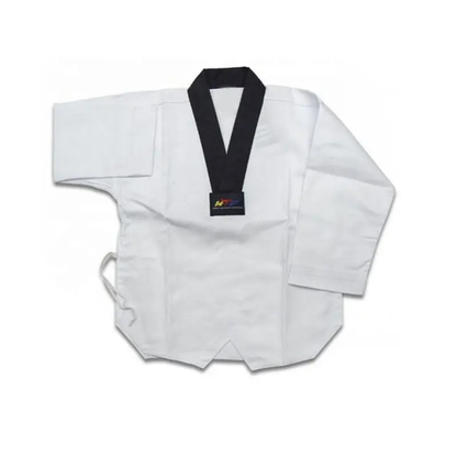 Dobok Taekwondo WT col noir – Ensemble avec ceinture blanche
