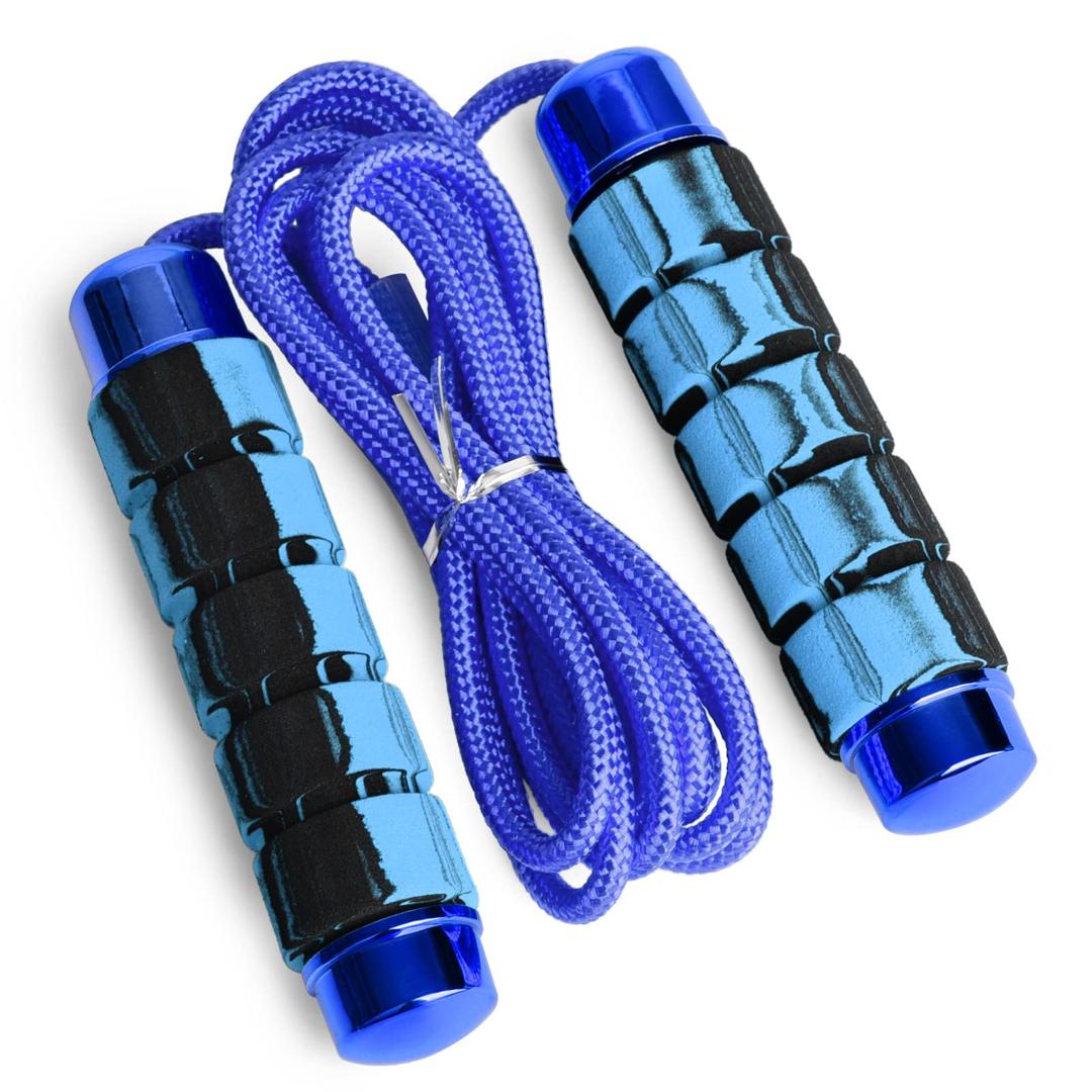 Corde à sauter fitness mousse antidérapante – Bleu sport