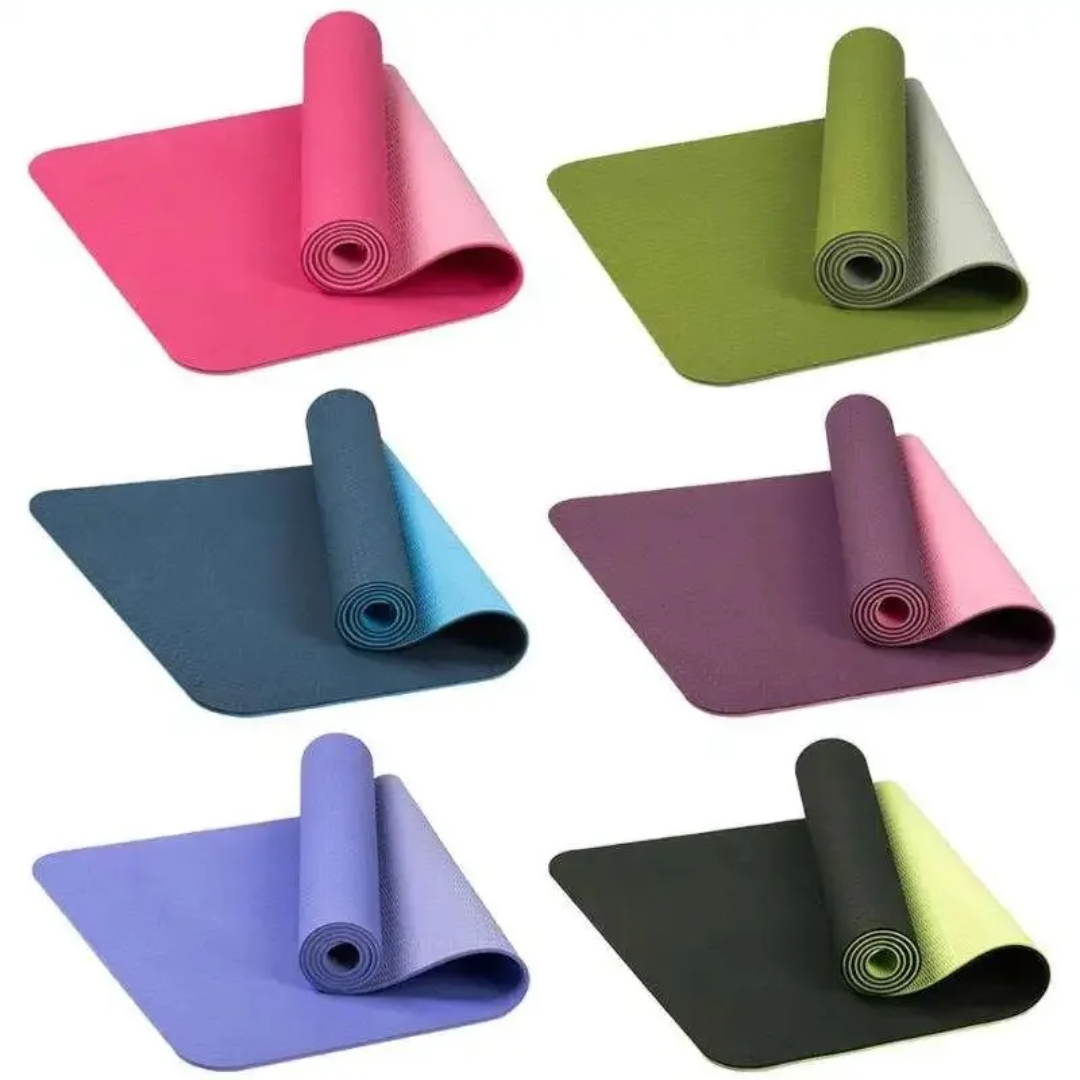 Tapis Yoga + Corde Sauter + Élastique Fitness – Pack Sport Maison