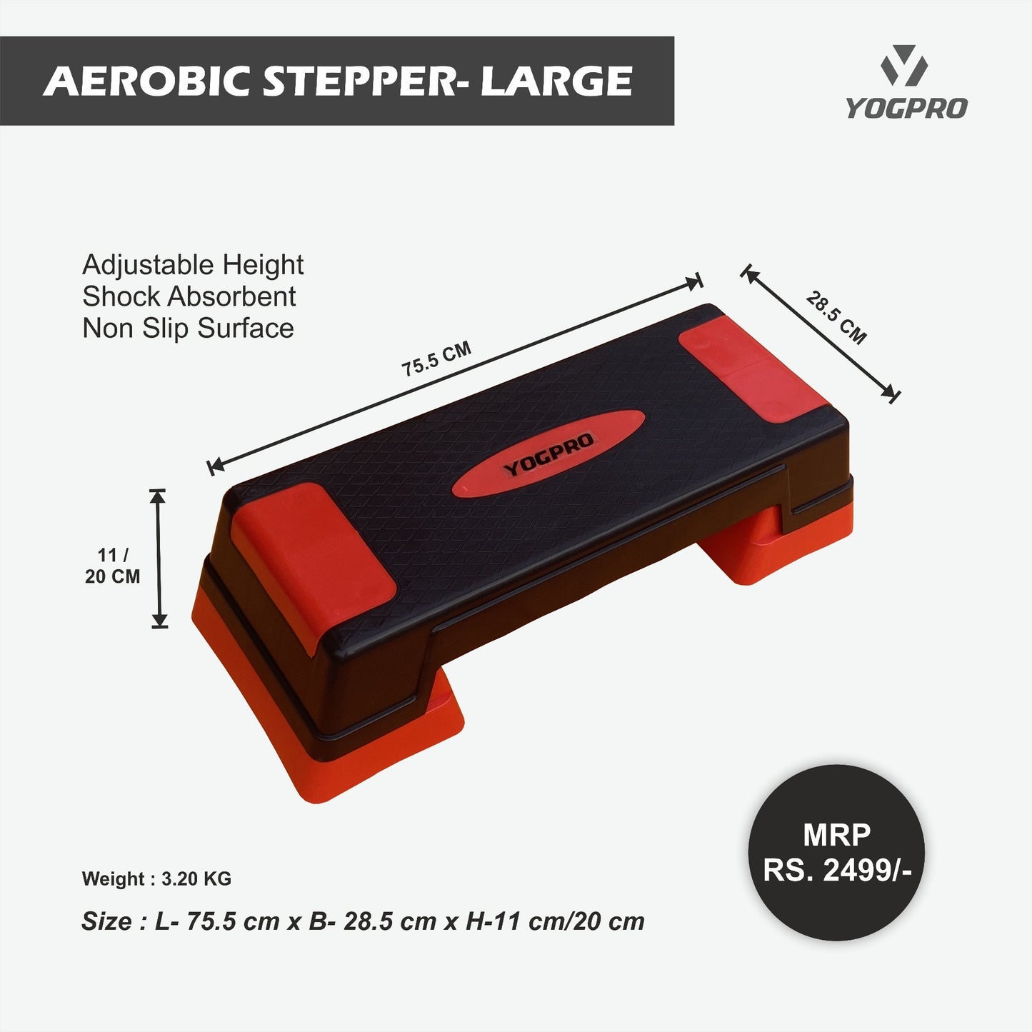 Step Fitness Réglable 3 Niveaux – Plateforme Antidérapante Cardio